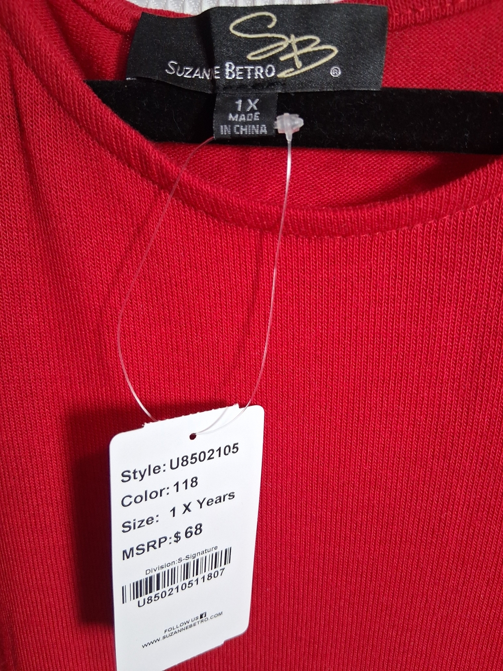 Suzanne Betro Red Layered Ruffle Hem Tunic - Picture 3 of 5
